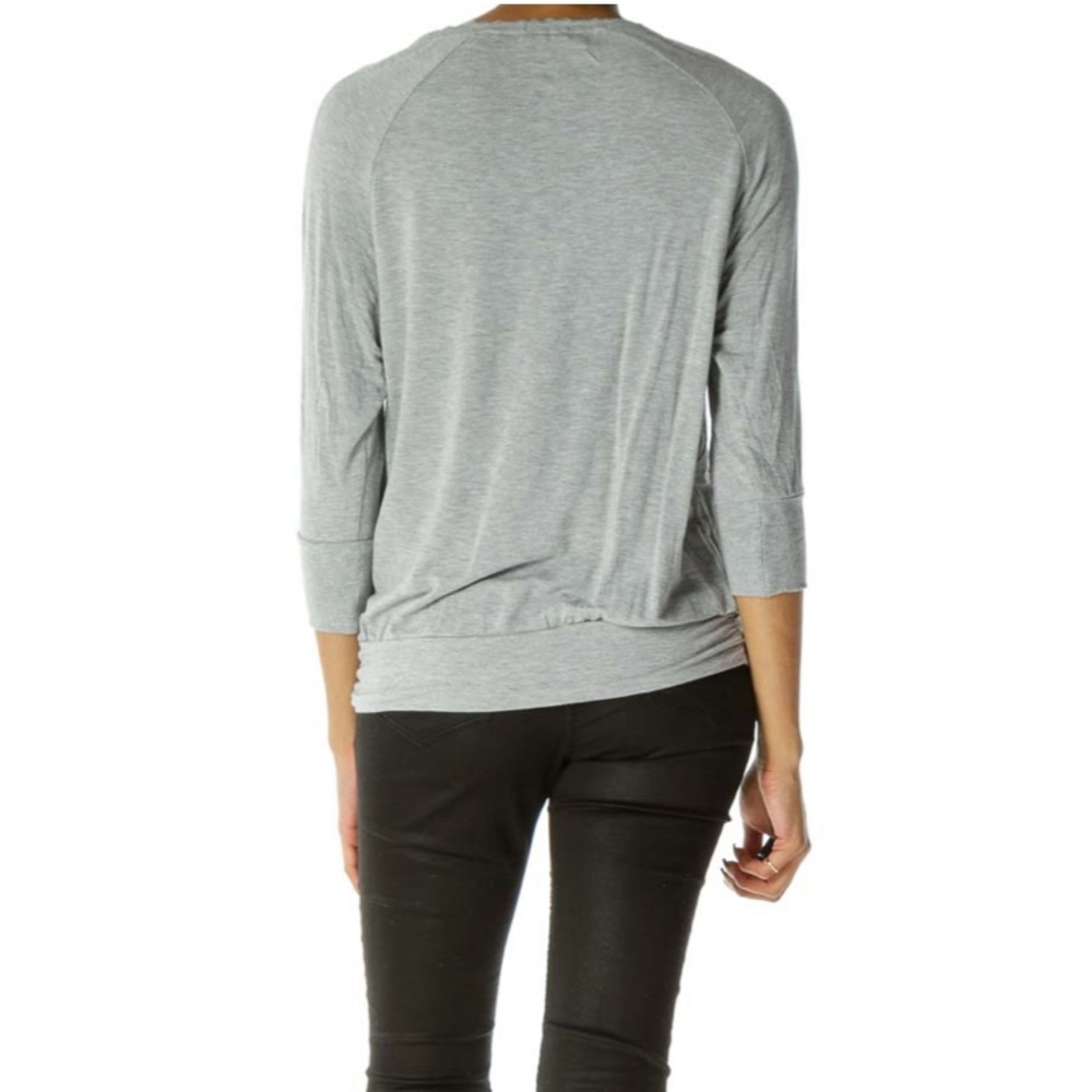 Athleta Gray Peaceful Pullover Round Neck Stretch Jersey Knit Top Size Small - Picture 4 of 12